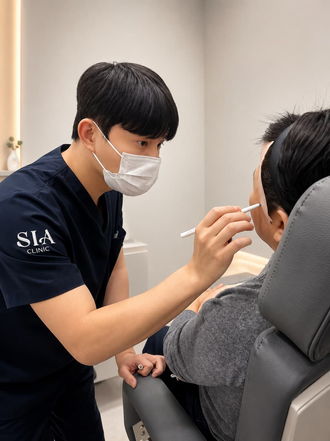 Doctor reviewing a patient consultation in a calm clinic setting
